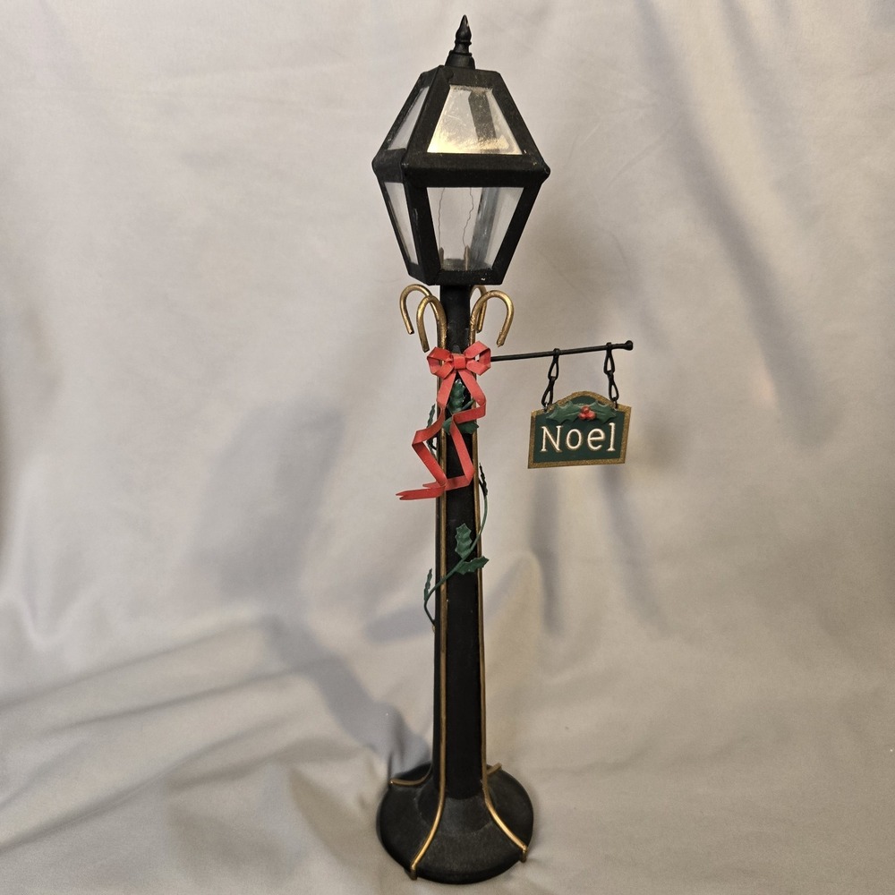 Vintage Midwest Importers Metal Christmas Lamp Post Noel Sign Holiday Decor 15"